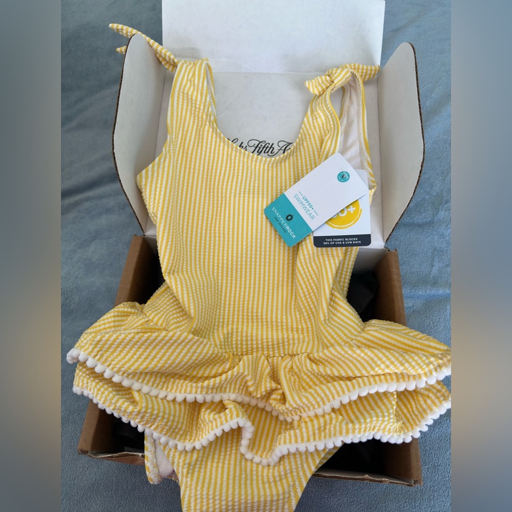 Snapper Rock Yellow Striped Swimsuit
